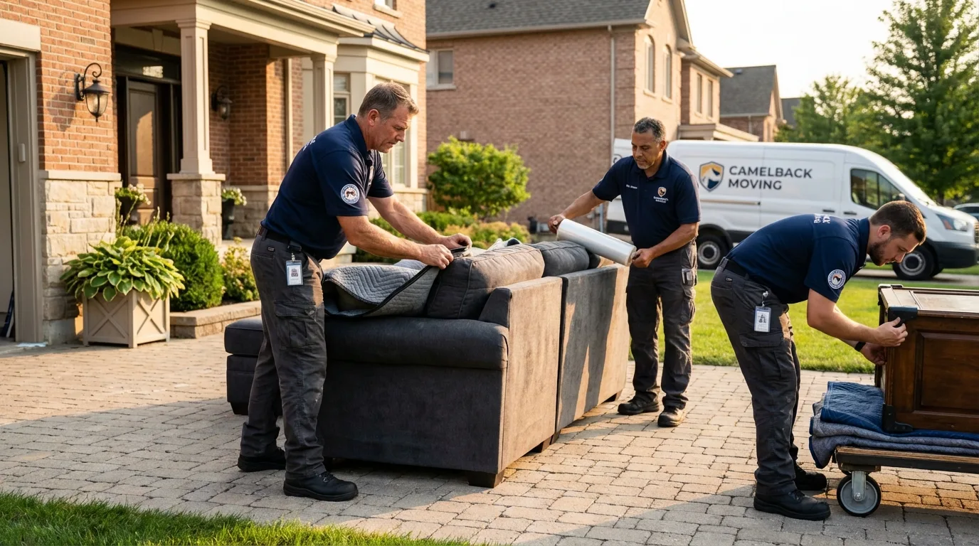 Large estate moving crew wrapping furniture in Natalbany, LA